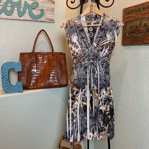 Lightweight V neck nylon/spandex dress